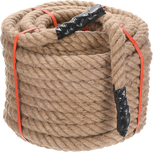 PATIKIL Twisted Manila Rope 1-1/4 Inch x 100 Feet Jute Rope Natural Thick Jute Rope Twine Burlap Rope for Docks Railings Bundling Craft Tug of War Decorating