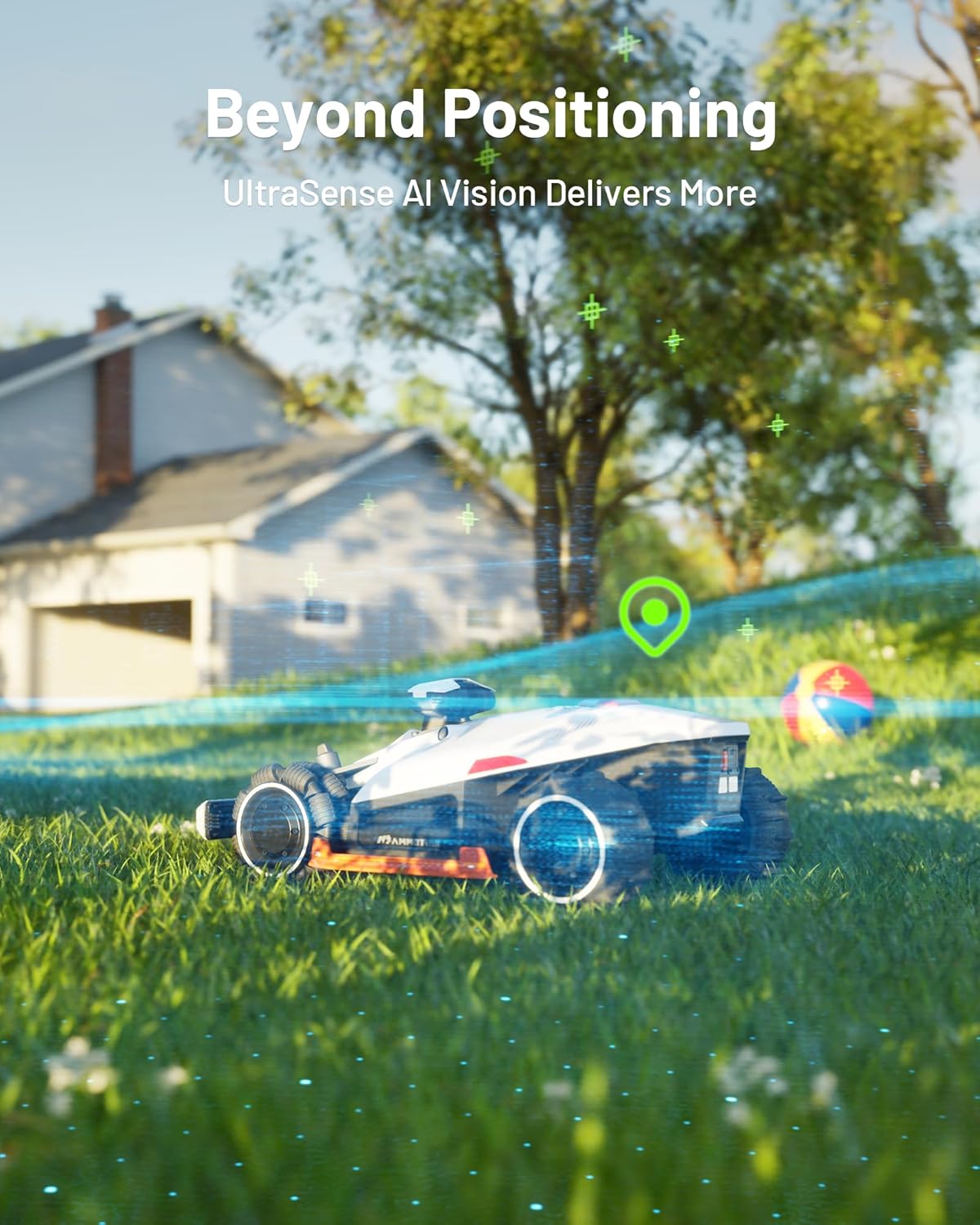 LUBA 2 AWD 5000X Robot Lawn Mower with 4G, All-Wheel-Drive for 80% Slope, Perimeter Wire Free for 1.25 Acres, UltraSense AI Vision & RTK Auto-Mapping, 1.0"-2.7" Adjustable Cutting Height