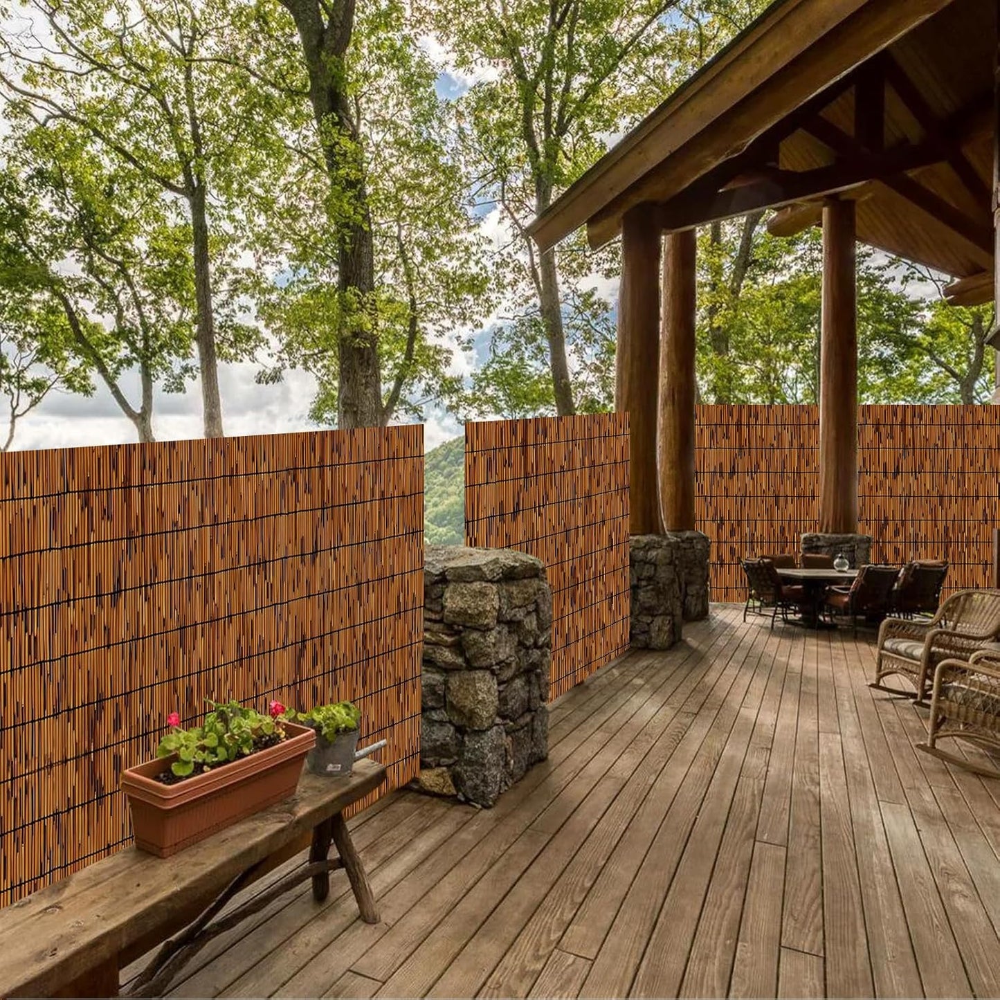 1 Pack Reed Fencing Rolls, Decorative Bamboo Fencing 6ft High Roll Reed Screen, Bamboo Reed for Balcony Patio Garden Backyard Outdoor