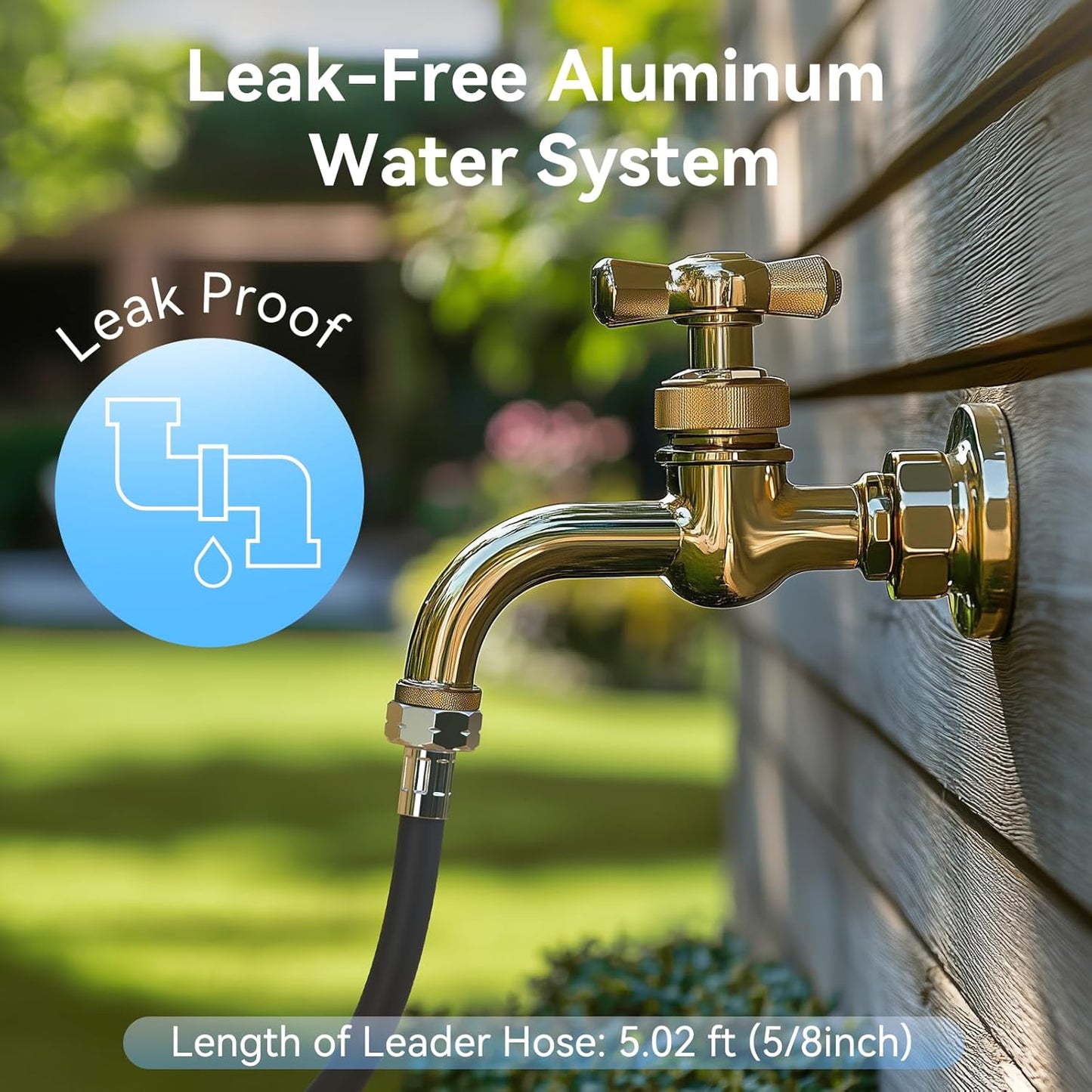 Hose Reel, Heavy Duty Hose Reel Box Hideaway Holds 100 ft x 5/8" Hose, Never-Leak System, Manual Crank Handle, Hose Guide, Stable Foot Pedal, Ideal for Yards, Patios, and Garden Sheds