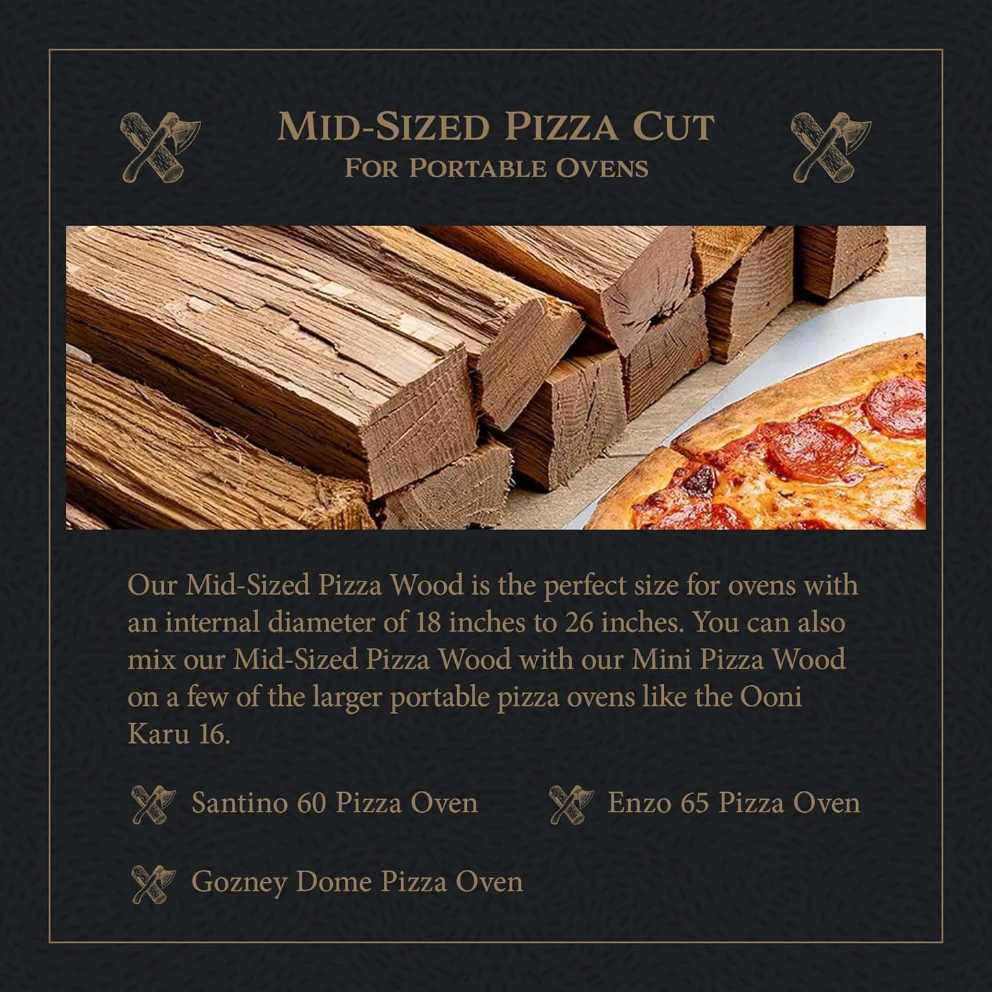 Cutting Edge Firewood Pizza Oven Wood - 8-Inch Splits - Ultra Kiln-Dried Oak Cooking Logs - Large 50 lbs Box for Ovens, Alfa One, Gozney Dome, Solo Stoves