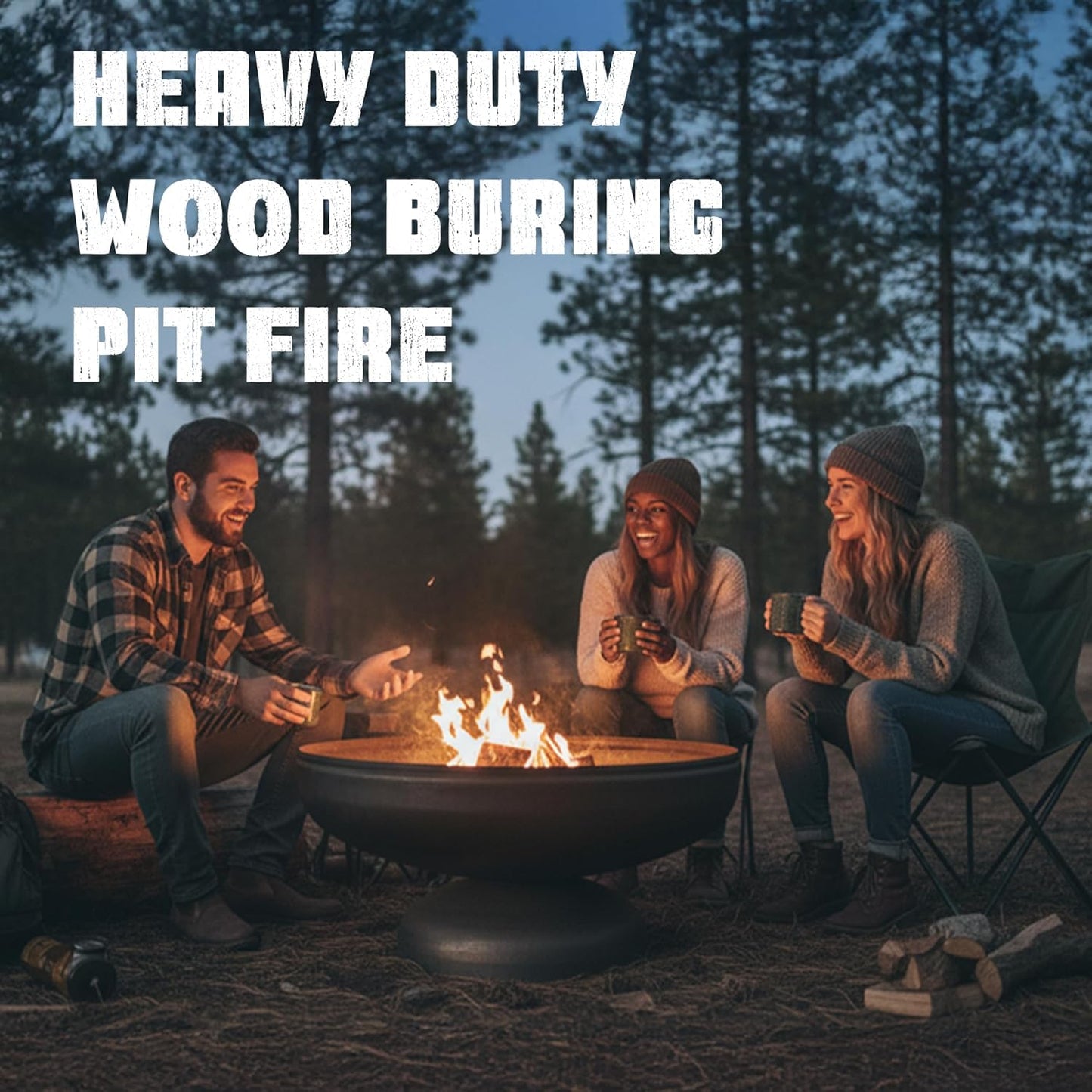 Patriot Fire Pit – Ohio Flame Wood Burning Outdoor Fire Pit - 36" Diameter (Made in USA)