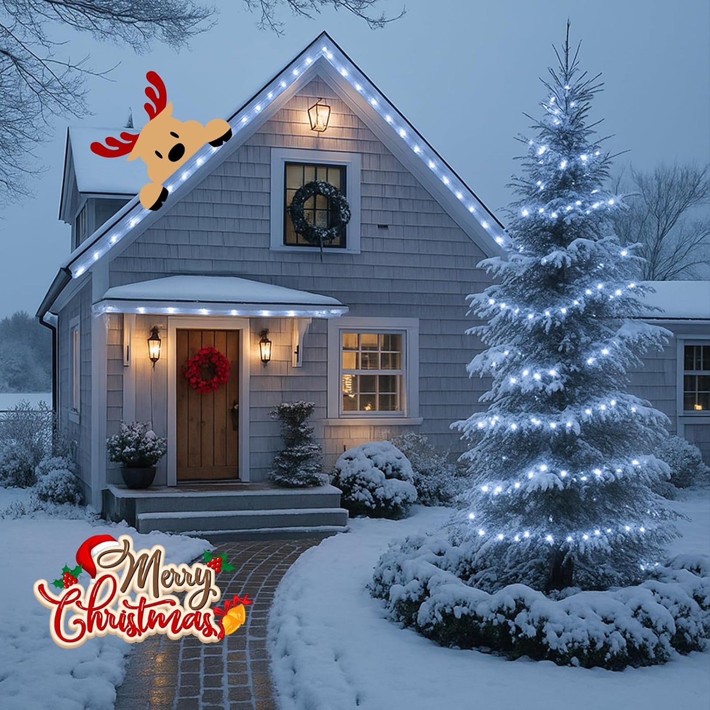 6 Pack 270FT Solar Christmas Lights Outdoor Waterproof, Super Bright 480 LED Solar String Lights with 8 Lighting Modes, Green Wire Twinkle Tree Light for Outside Xmas Party Decor (Cool White)