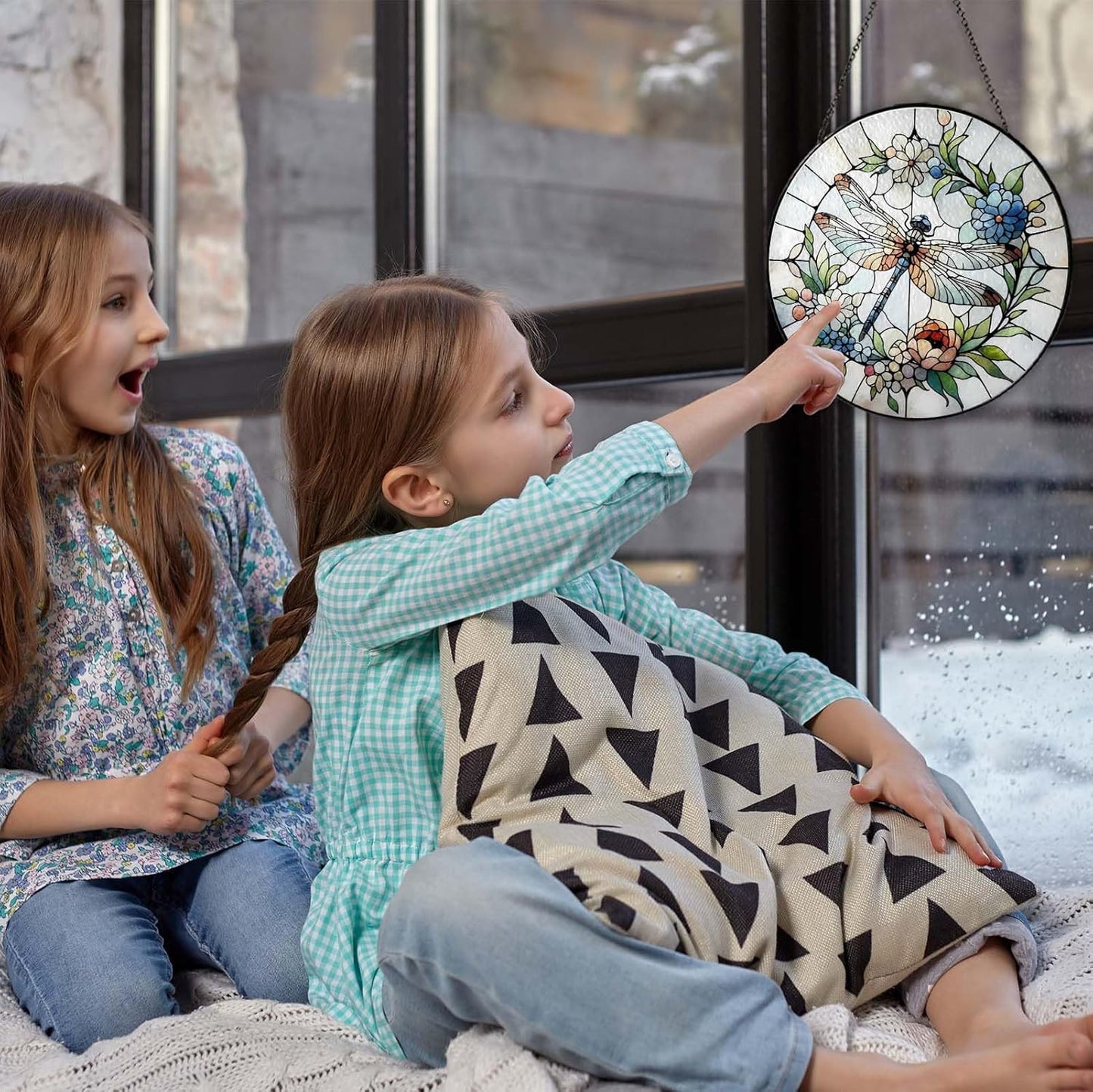 Dragonfly Sun Catcher Stained Glass Window Hanging Sun Catchers Indoor Window Dragonfly Gifts for Women Wall Decor Handmade SunCatcher Decoration for Garden Home Housewarming Gifts