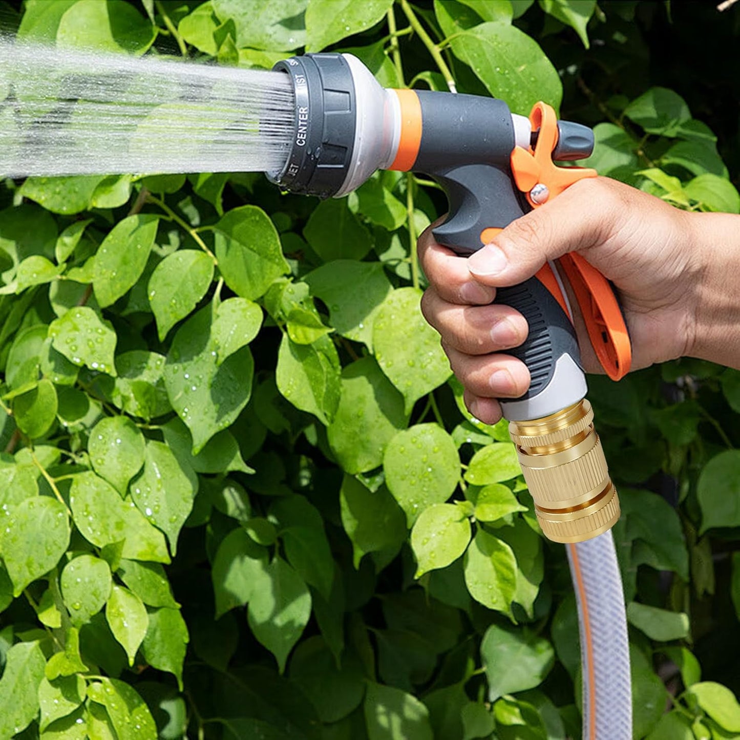 Hourleey Garden Hose Quick Connect, 4 Set Solid Brass 3/4 Inch GHT Thread Garden Hose Quick Connect Fittings, No-Leak Male and Female Water Hose Quick Release Connectors