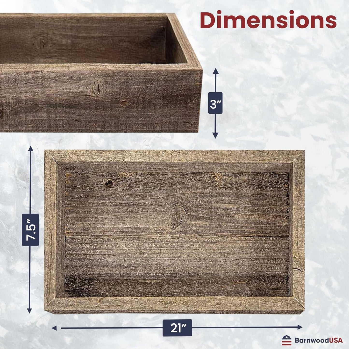 Small Wooden Planter Box – Rustic 1-Pack Wood Window Planter Box Set for Centerpieces & Storage – Durable Wooden Boxes for Decor - Perfect Toilet Basket for Bathroom Organizer