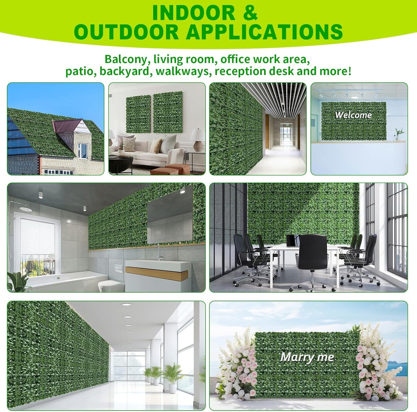 Artificial Ivy Privacy Fence Screen 40x100in Privacy Hedges Wall Faux UV-Anti Panel for Indoor Outdoor Garden Balcony Decor