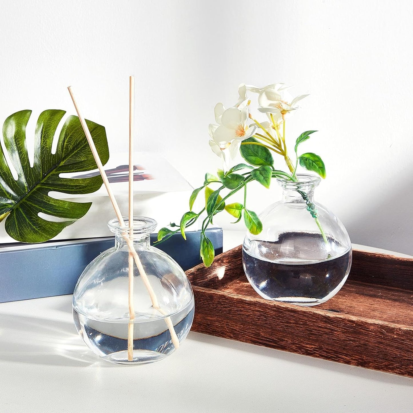 Tessco for you 12 Pcs Potion Bottles Round Glass Clear Potion Jars 8.5 oz Spherical Decorative Witch Bottles Wizard Stuff for Liquor Halloween Decoration DIY Art Crafts Gift (Classic)