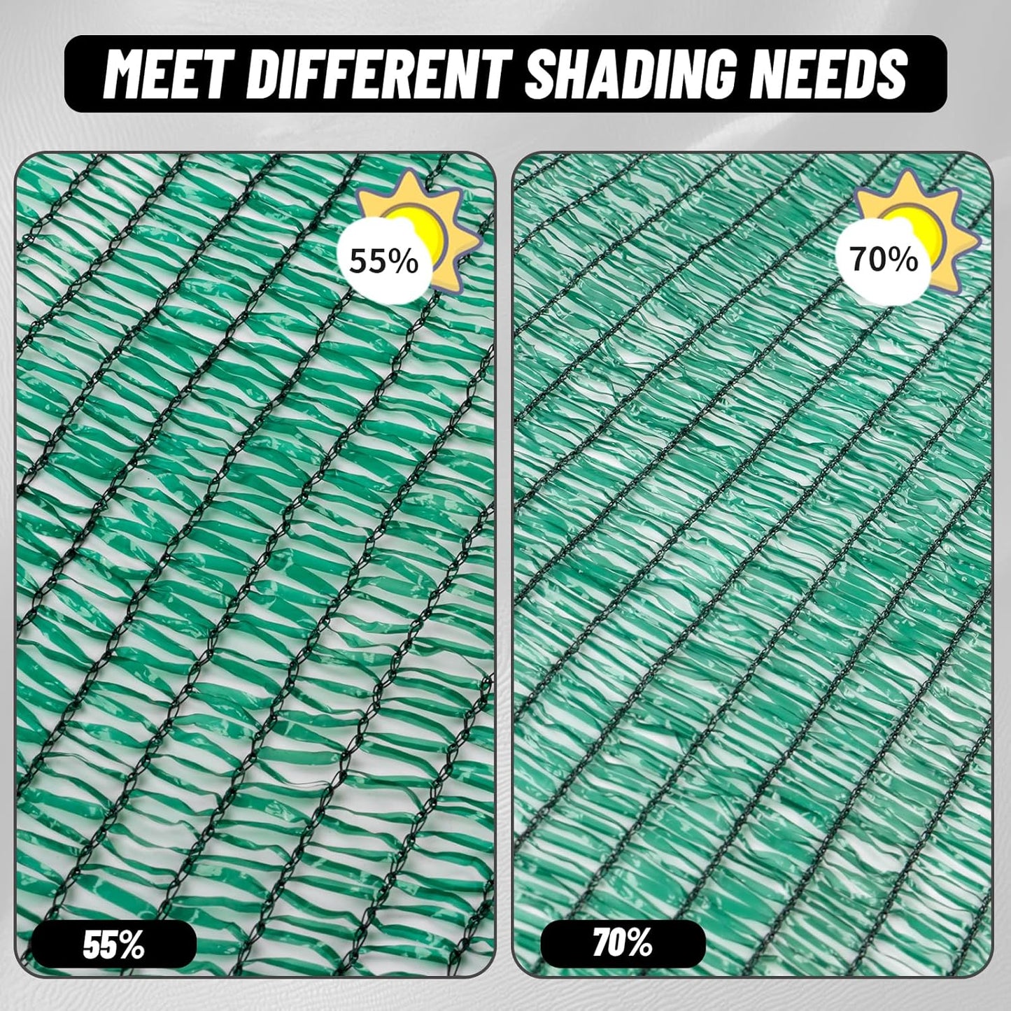 Cool Area 70% Sun Shade Cloth Mesh Tarp with Grommets for Plant Cover 6.5x16.5ft Patio Canopy Garden Pergola Greenhouse Car Barn Kennel Green