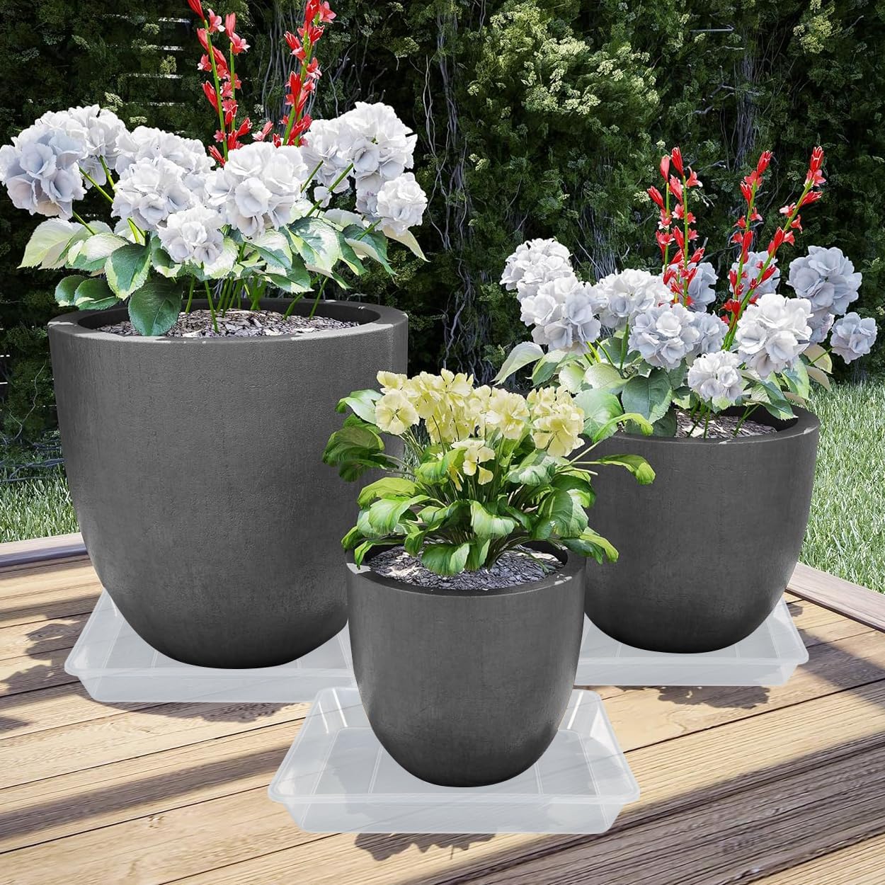 Square Plant Saucer 6 Inch 5 Pack, Strong Clear Plastic Flower Plant Pot Saucer, Square Planters for Indoors and Outdoors Plants, Garden Plant Saucers for Pots Plant Trays.