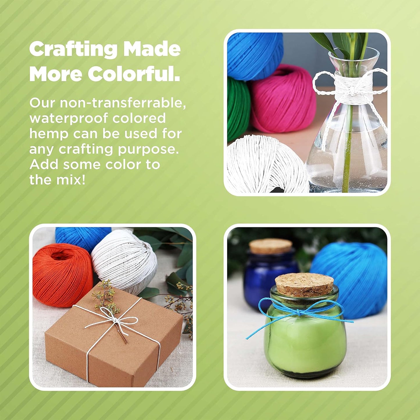 Hemp Twine for Gardening - Twine for Crafts - Organic Natural Hemp String for Jewelry Making - Strong Durable Cord for Decoration, Macrame + Cooking - 1MM, 100G/430 Ft. - 20 lb. Test Strength - Red