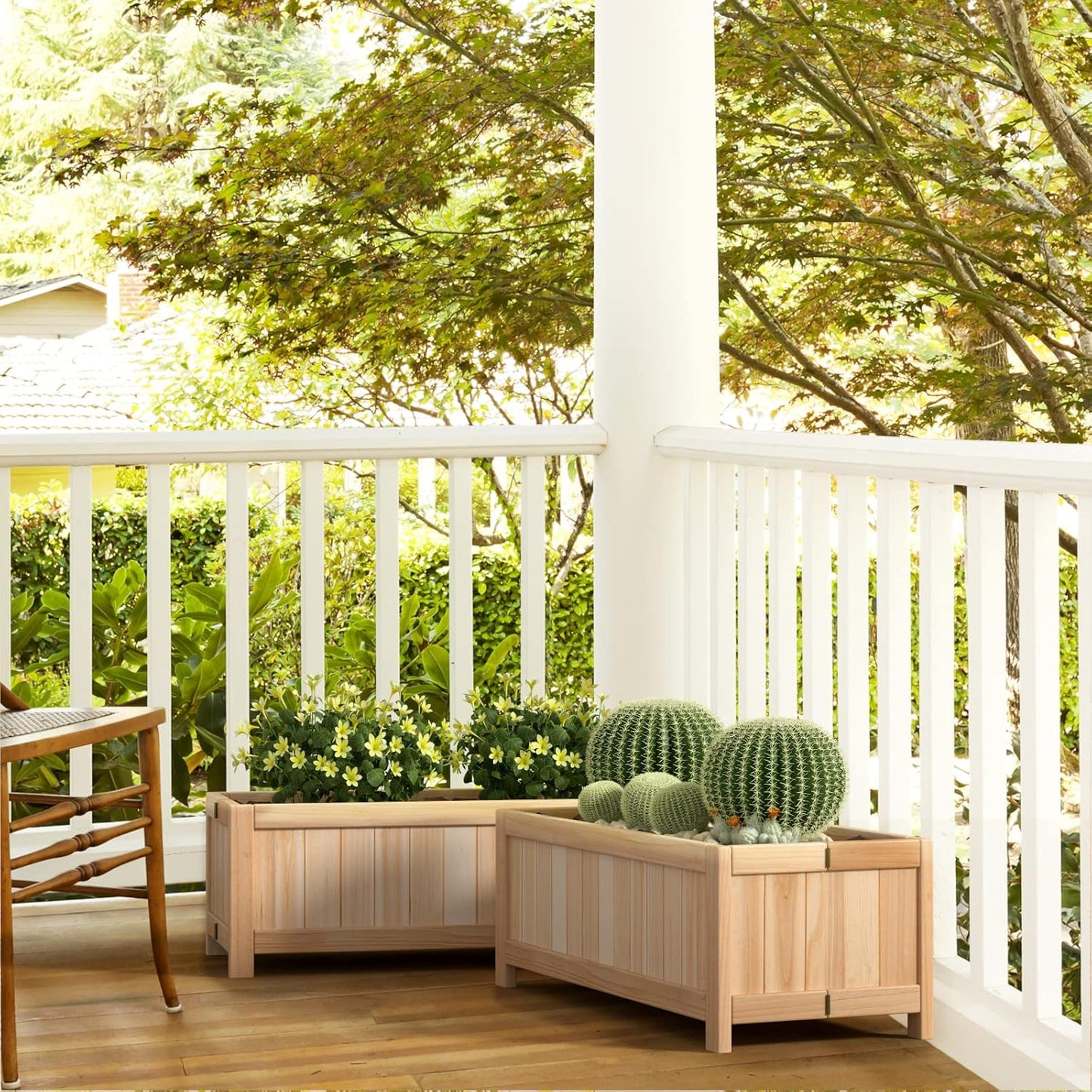 Giantex Raised Garden Bed Folding Flower Planter Vegetable Folding Planting Box for Patio Lawn Garden Backyard Elevated Outdoor Wood Planter Boxes, 27.5" Lx12 Wx10 H