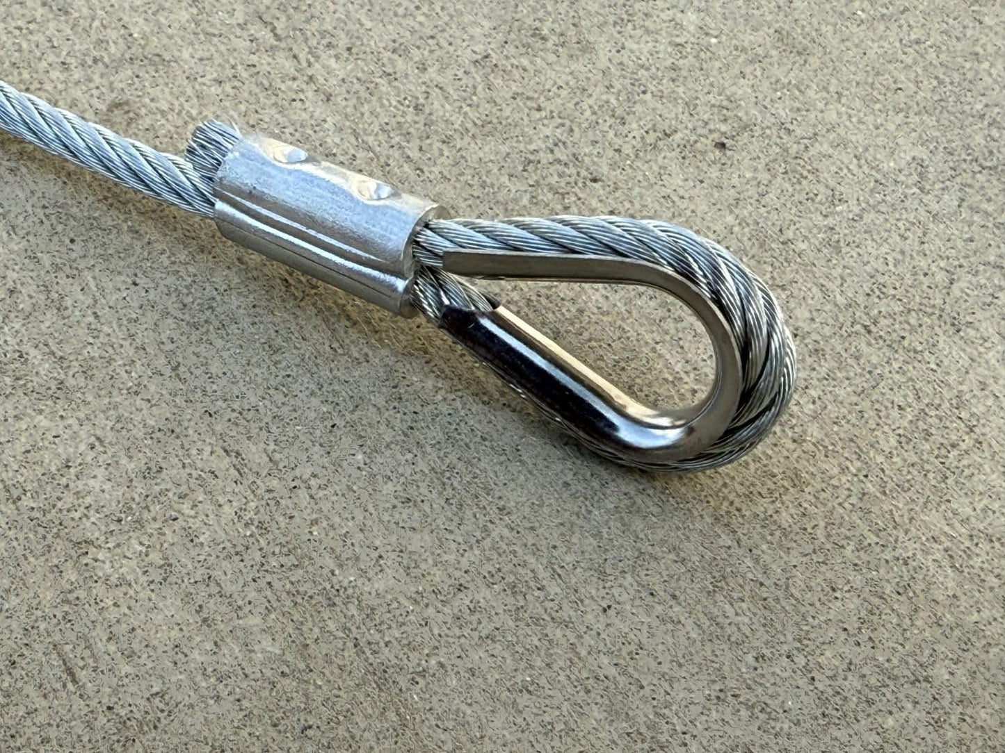 Sandbaggy 3/16" x 50 ft Galvanized Braided Steel Cable w/Looped End (7x19 Wire Rope) (10, Silver, 3/16" x 50 ft)