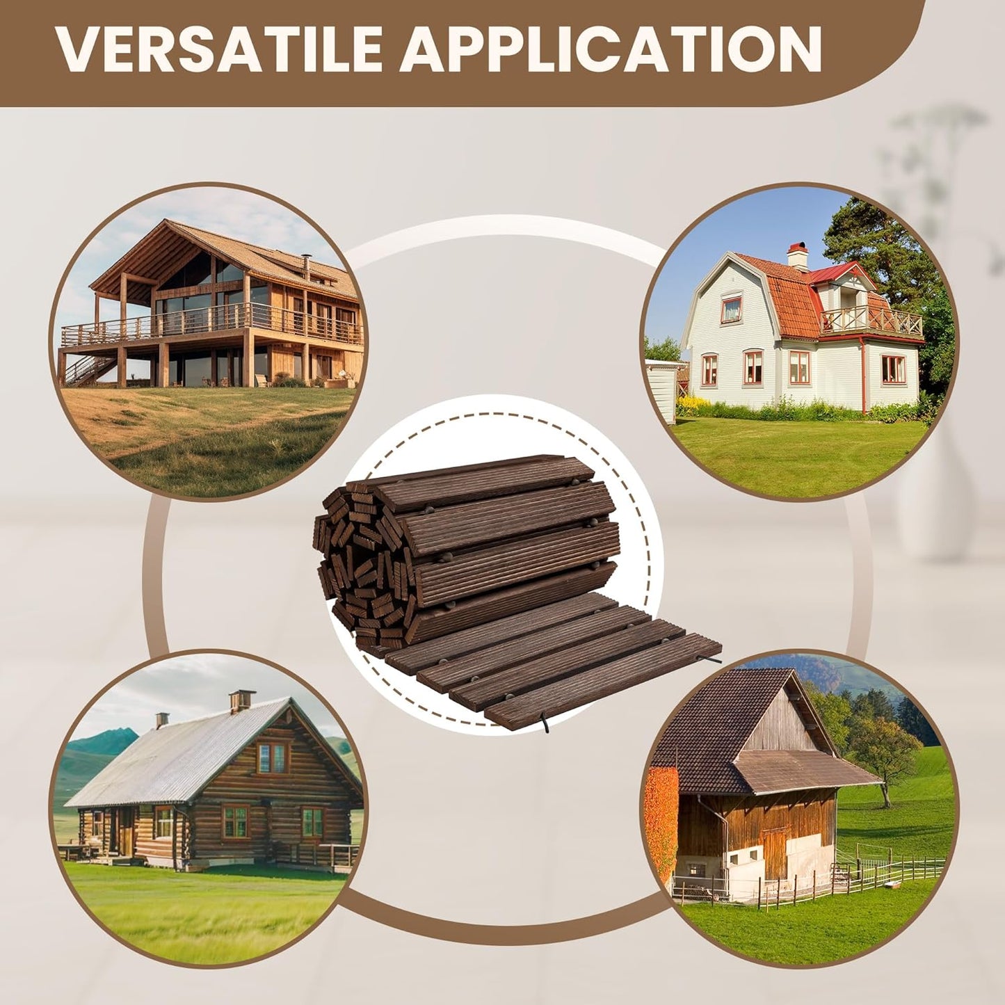 11.5FT Wooden Garden Pathway, Roll Out Walkway for Patio, Backyard and Outdoor Decor, Weatherproof, Non Slip and Easy to Install, Perfect for Beach, Wedding or Lawn (Brown)