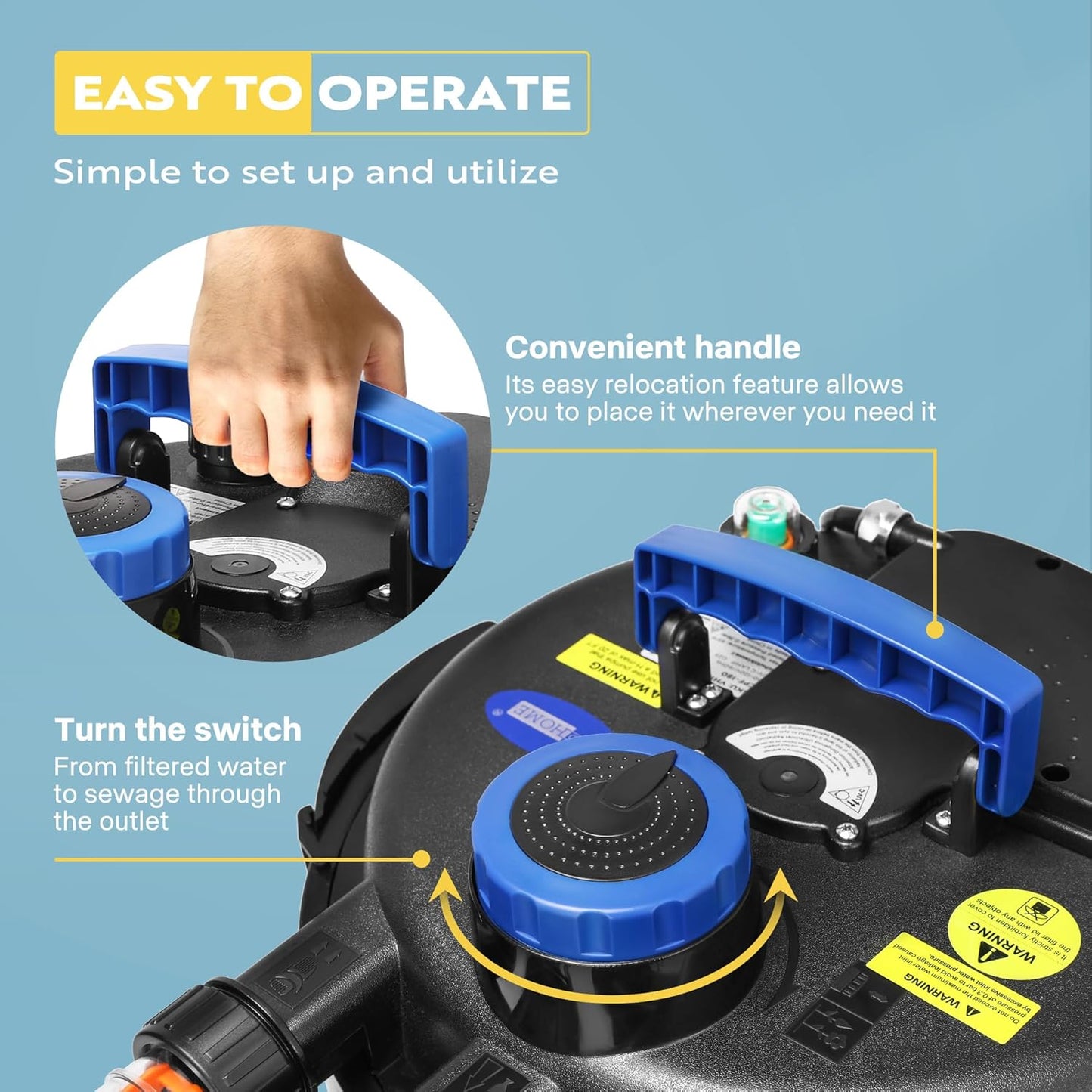 VIVOHOME Bio Pressure Pond Filter with 13W Light, Max. Flow 2380GPH Suitable for Koi Ponds up to 800 Gallons or Ornamental Ponds up to 1600 Gallons