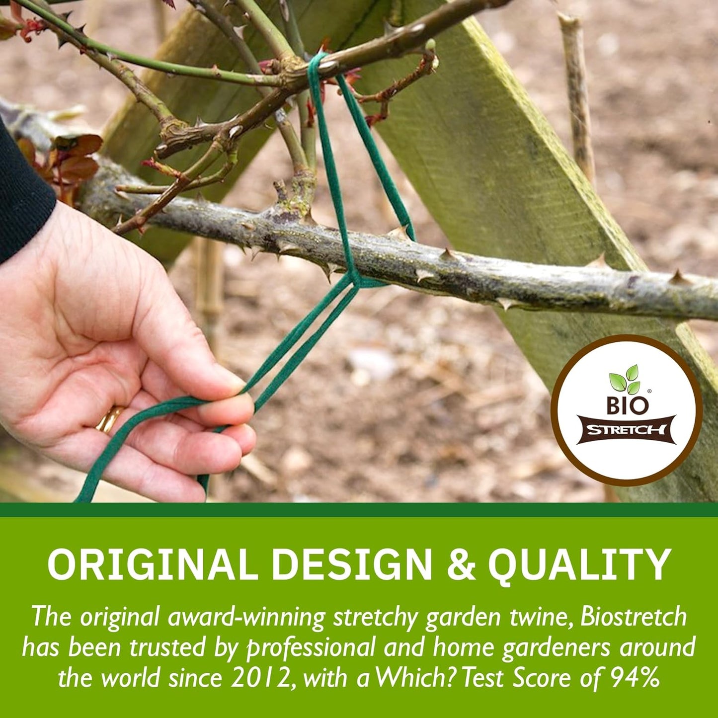 Soft Garden Plant Ties for Indoor & Outdoor Plants - Strong & Stretchy Cut-to-Length Plant Tape for Climbing Plants, Tomato Vines & Home Gardening (65 ft / 20M)