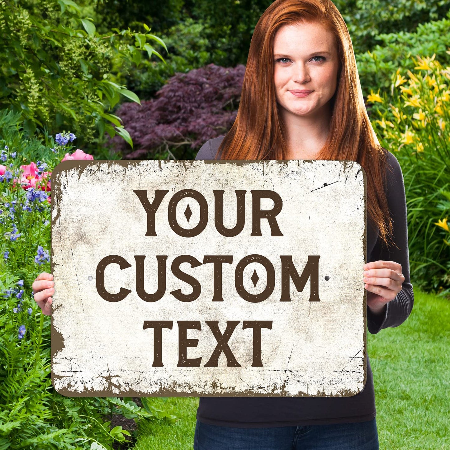 Rustic Custom Sign, Personalized Metal Signs, Gifts for Him Men Dad, Man Cave, Indoor and Outdoor Use 18x24 Inches, ACM, Fade Resistant, Made in USA