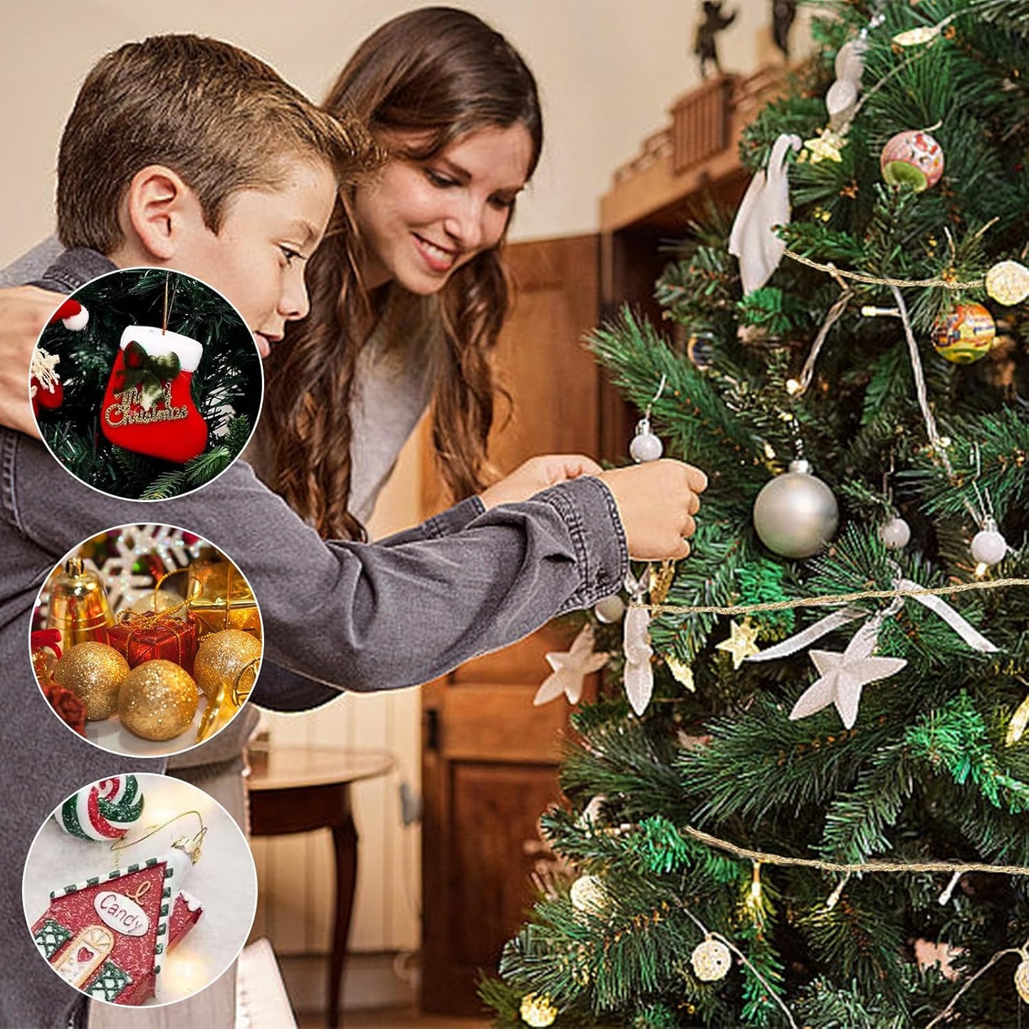 KINGLAKE Gold Twine String,Christmas Metallic Gold Twine String Bakers Twine for Gift Wrapping and Crafts,328 Feet 1.5mm Gold Glitter String Thread