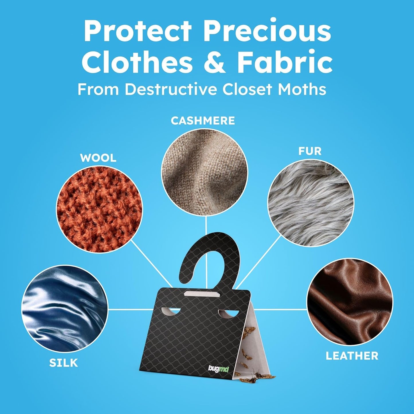 Clothes & Pantry Moth Traps (18 Count) – Sticky Glue Pheromone-Based Repellent for Closets, Cabinets & Wardrobes – Non-Toxic - Black