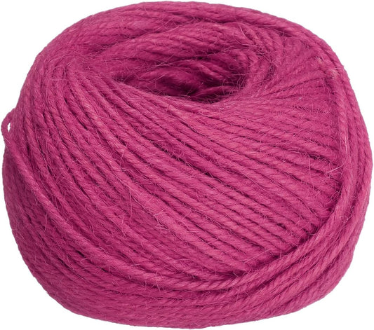 uxcell 164 Feet Natural Jute Twine String,2mm Thin Garden Twine Rope Colored Plant String Cord for DIY Art Crafts Gift Wrapping Decoration Packing Gardening Plant Hanger,Rose Red
