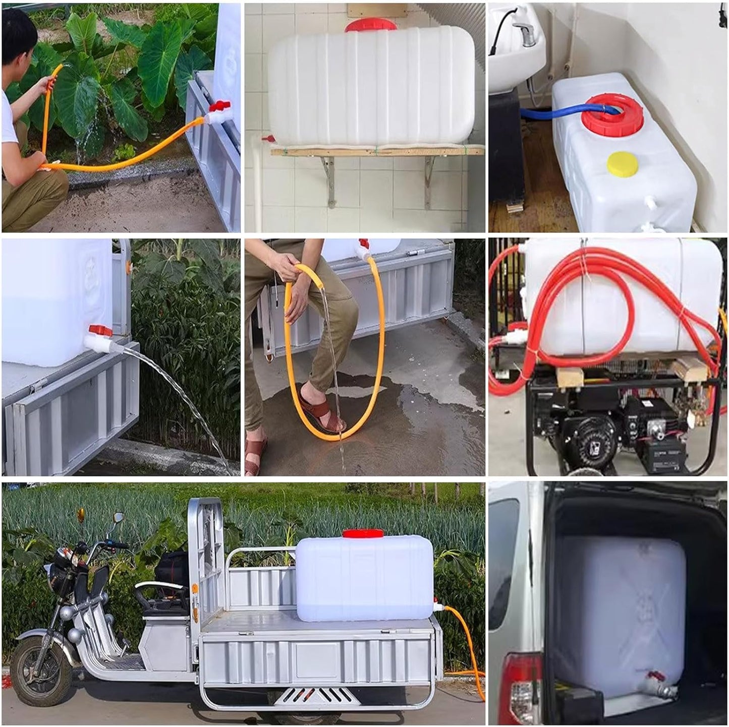 Large Water Storage Tank BPA Free Water Jug Container with Spigot, Portable Food Grade Plastic with Wide Opening for Outdoor Camping Hiking RV Emergency(Size:35L/9Gallon,Color:White)