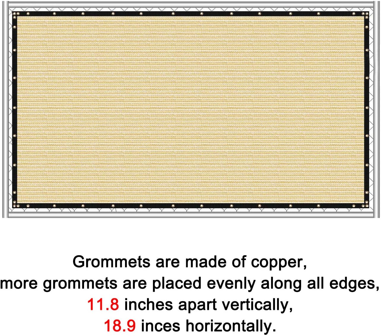 Sunnyglade 4 feet x 150 feet Privacy Screen Fence Heavy Duty Fencing Mesh Shade Net Cover for Wall Garden Yard Backyard (4 ft X 150 ft, Sand)