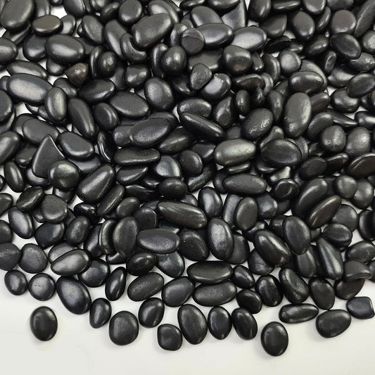 5 lbs Pebbles for Indoor Plants. 3/8 inch Small Black Stones, Decorative Black River Rocks for Plant Outdoor, Vase, Landscaping and Garden