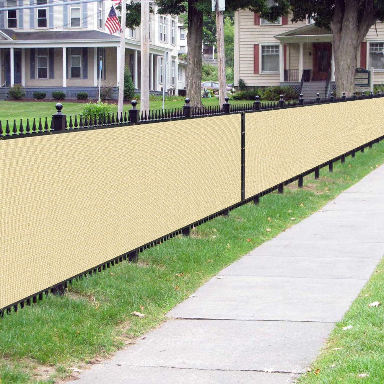 Sunnyglade 5 feet x 150 feet Privacy Screen Fence Heavy Duty Fencing Mesh Shade Net Cover for Wall Garden Yard Backyard (5 ft X 150 ft, Sand)