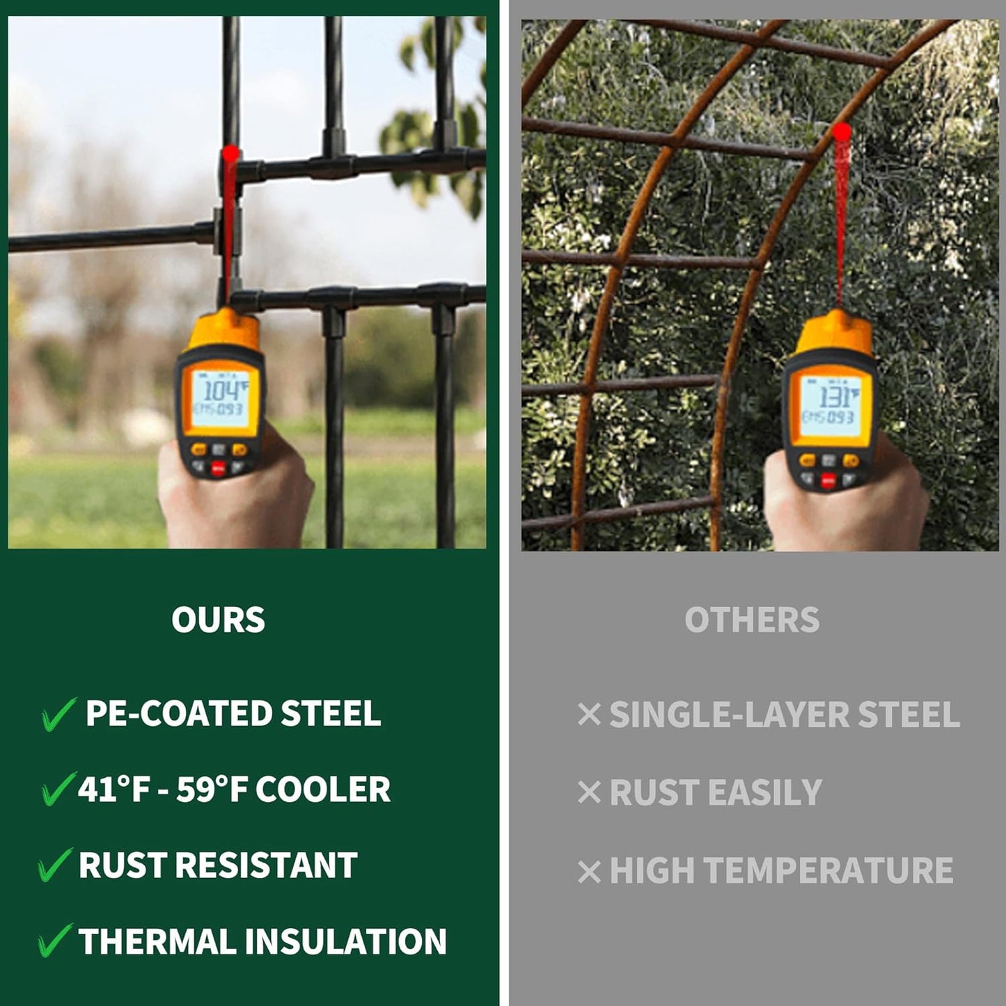 Garden Arch Trellis, Trellis Arch for Climbing Plants Outdoor, 10.5 x 7.9FT Metal Full Garden Arbor, Trellises for Patio Lawn Backyard, Large Garden Archway Decoration Black 126" x 94.5in