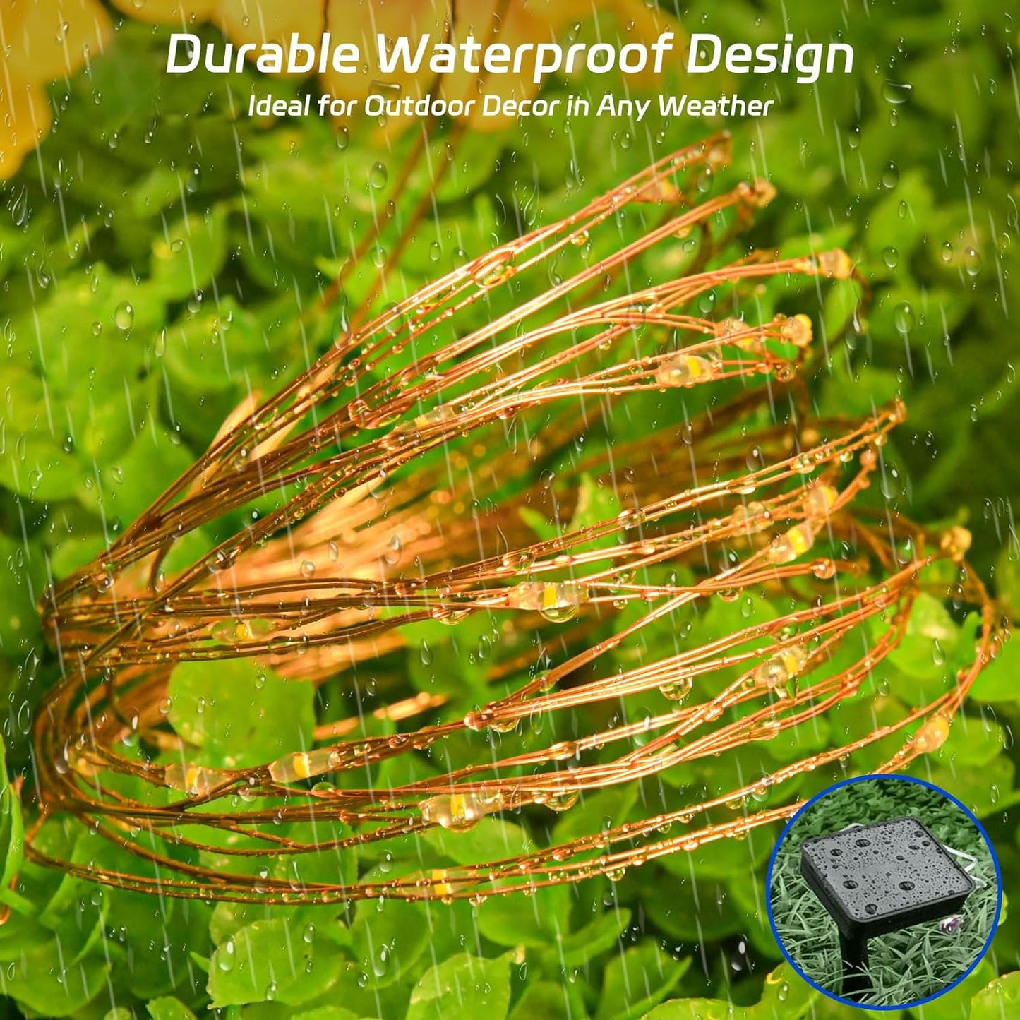 Solar Fairy Lights Outdoor Waterproof,39.4ft 120LED Solar String Lights for Outside 8 Modes 2 Packs for Patio Backyard Garden Deorations Warm White