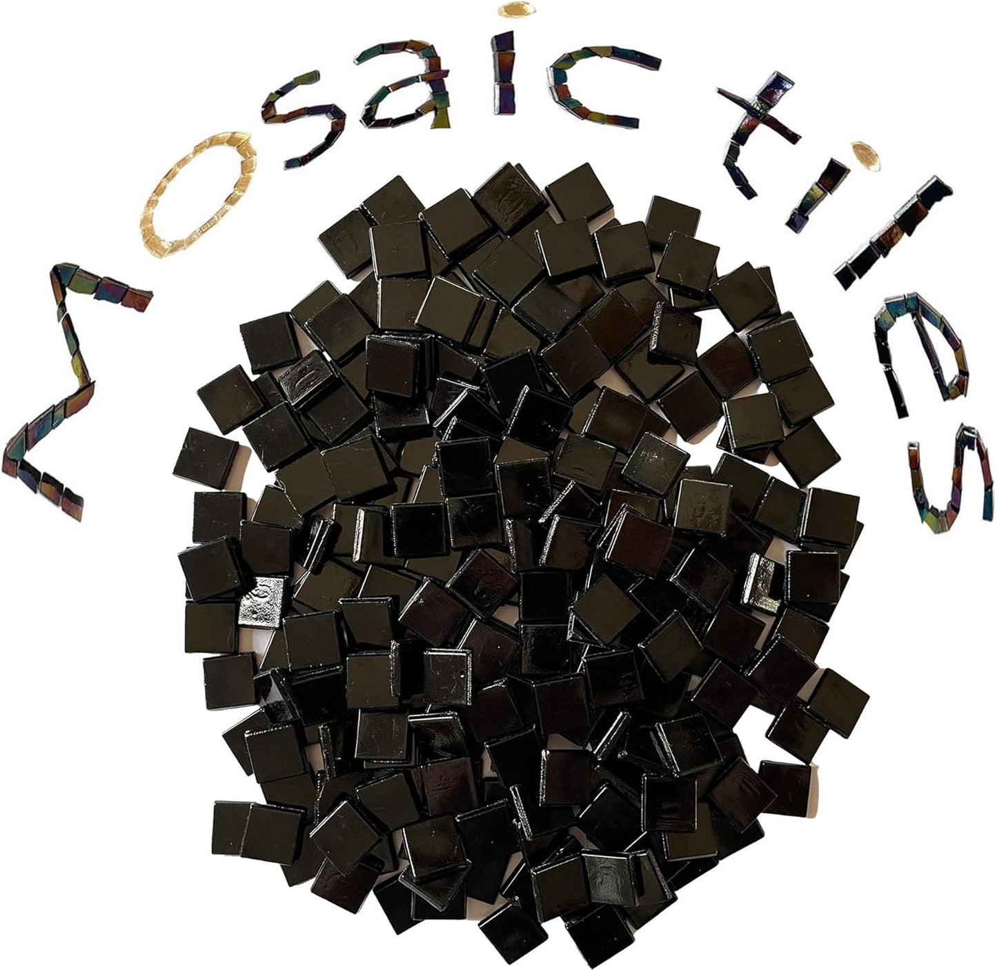 SMEIINIK 1.1lb Bulk Single Iridescent Color Mosaic Tiles for Crafts, Glass Mosaic Pieces for Mosaic Puzzles, Stained Glass Tiles for Mosaic DIY, Mosaic Making Supplies(AJ49-38)