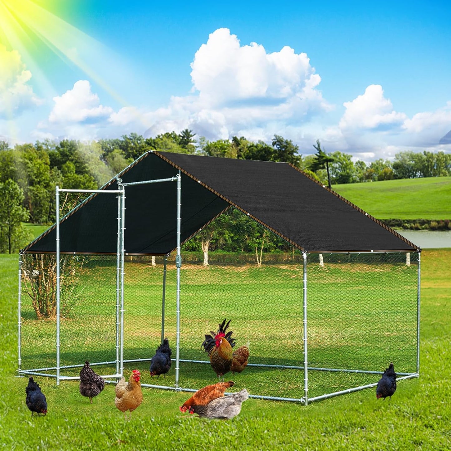QLOFEI 10x20FT Shade Cloth - for Garden Plants Greenhouse,70% Sunblock Shade Neting -for Outdoor Garden Pergola Patio Lawn Kennel Chicken Coop Easier to Hang Plant