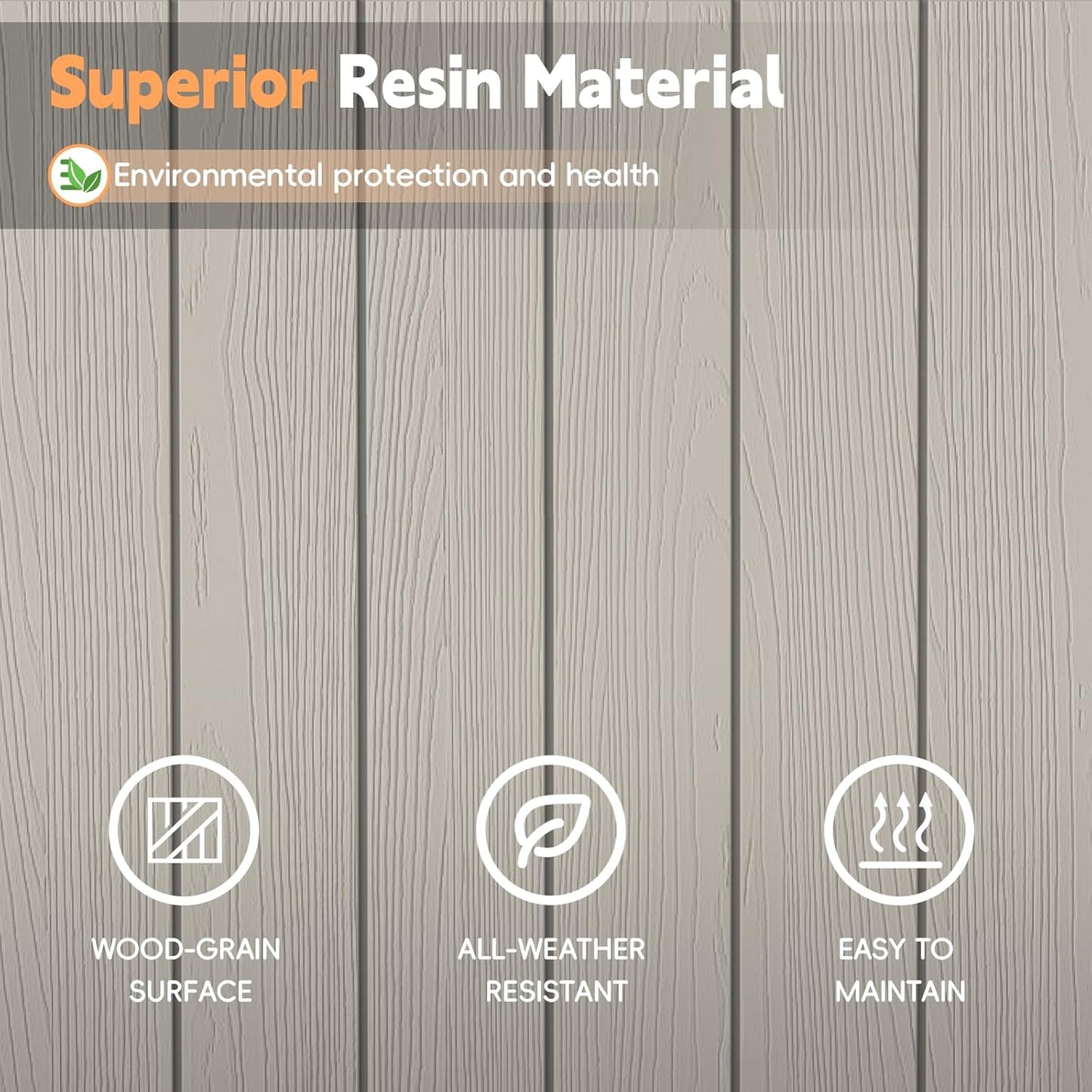 Outdoor Storage Box, 31 Gallon Waterproof Resin Deck Box, Storage Bin for Package Delivery, Patio Furniture Cushion, Garden Tools, Pool Accessories, Weatherproof and UV Resistant, Grey