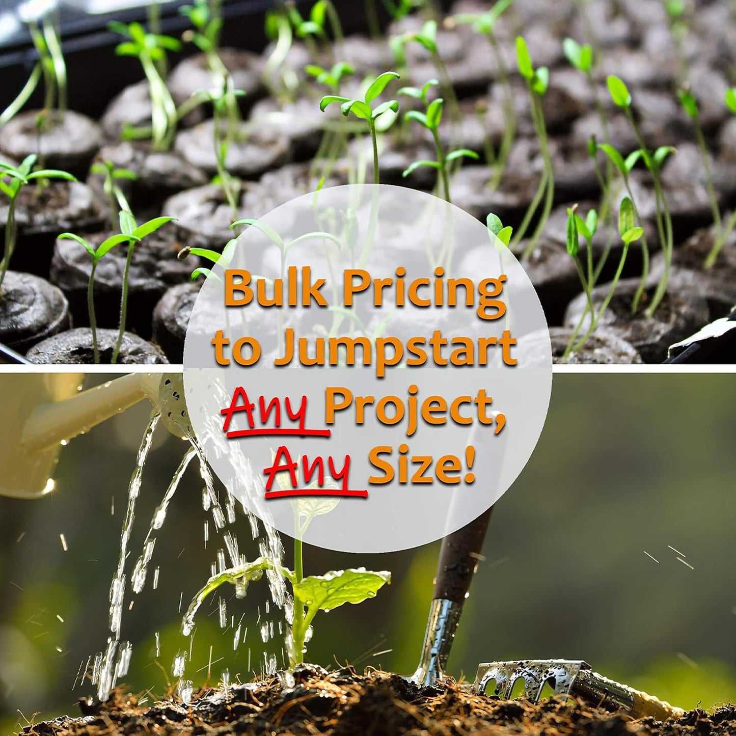 Handy Pantry Black Plastic Garden Tray Inserts - 20 Sheets of 36 Planting Pot Cells Each - 2x3 Nested x6 Configuration - Perforated - Nursery, Greenhouse, Gardening