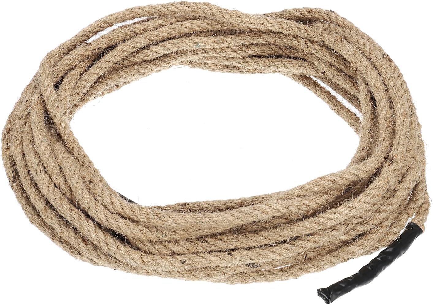 PATIKIL 1/2" x 50 Ft Twisted Manila Rope Jute Rope Natural Thick Jute Rope Twine Burlap Rope for Docks Railings Bundling Craft Tug of War Decorating
