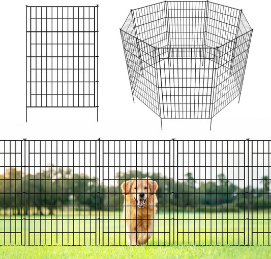 ARIFARO Decorative Garden Fence 5 Panels 40in (H) x 11.5ft (L) No dig Animal Barrier Fencing,Pet Fence Rustproof Metal Wire Panel Border for Dog,Rabbits, and Patio