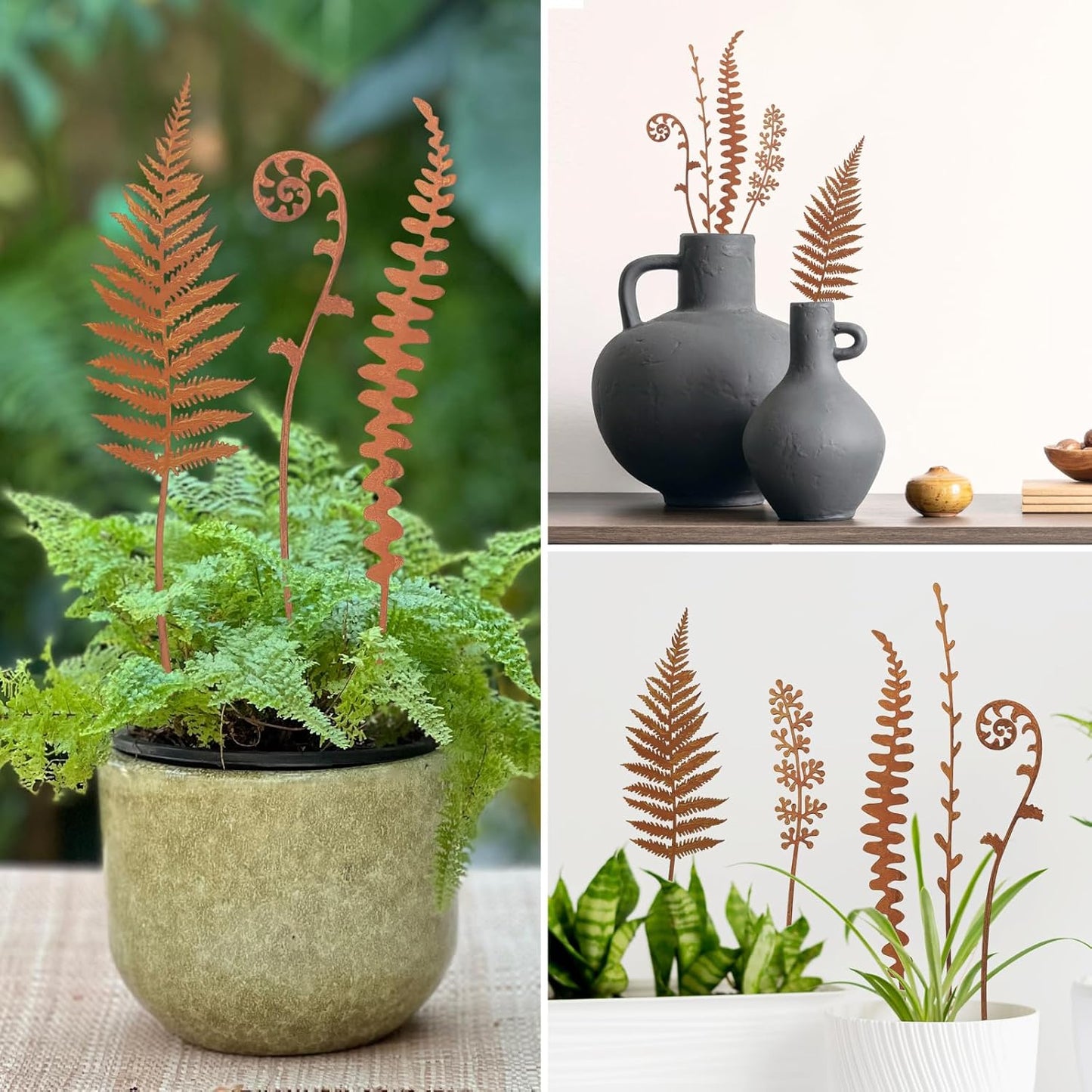 Metal Flowers for Outside,Garden Stakes Decorative,Flower Bed Decor Plant Stakes,Garden Statues Outdoor Clearance,Metal Yard Art Outdoor,Plant Decorations for Pots