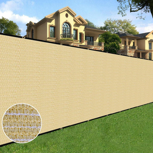 Sunnyglade 5 feet x 100 feet Privacy Screen Fence Heavy Duty Fencing Mesh Shade Net Cover for Wall Garden Yard Backyard (5 ft X 100 ft, Sand)