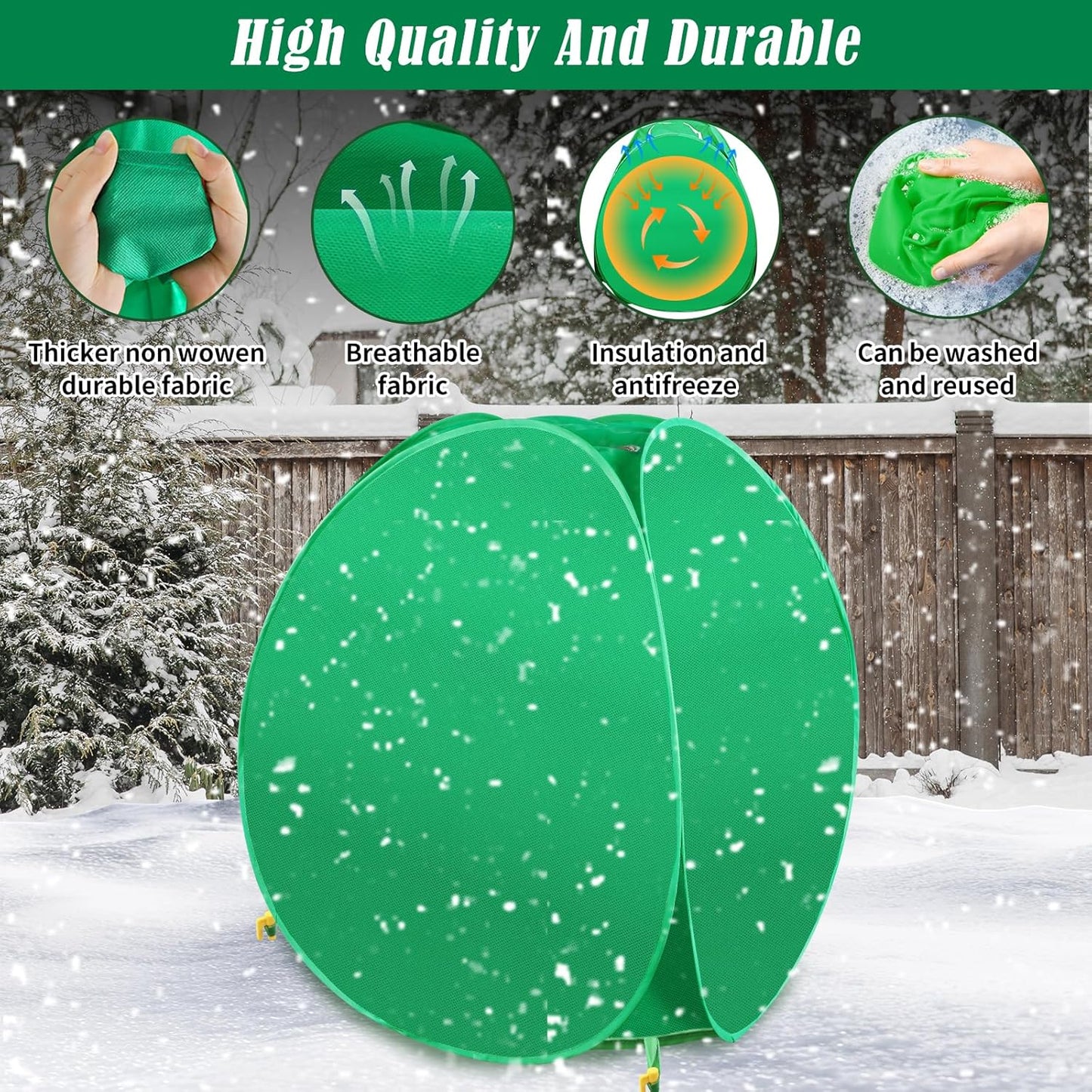 2 Pack Plant Covers Freeze Protection, Pop Up Shrub Frost Covers for Outdoor Plants Warm Plant Protectors Tent for Winter Protecting Fruit Potted Plants and Shrub from Freezing Animals Eating(22x22x23