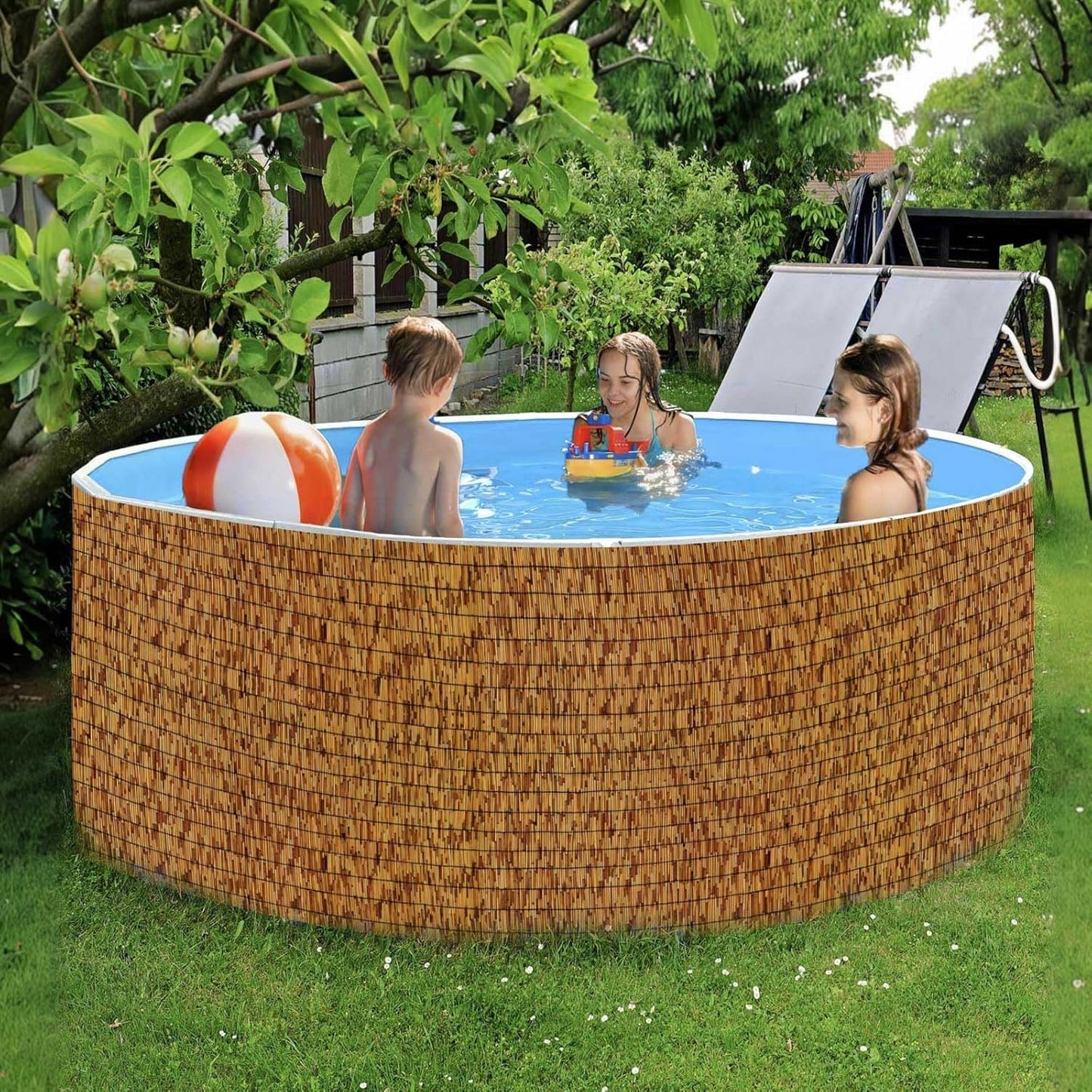 Reed Fencing Rolls,Patio Privacy Screen,Decorative Bamboo Fence Rolls for Patio Balcony Garden Backyard Outdoor,4x16FT(2Pcs)