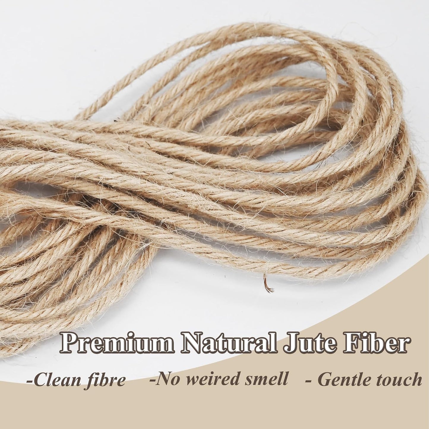 Natural Jute Twine Rope, 1000 Feet x 1/8 Inch, 6-Ply Heavy Duty for Crafts, Gardening, Gift Wrapping,Packing,Rustic Decor