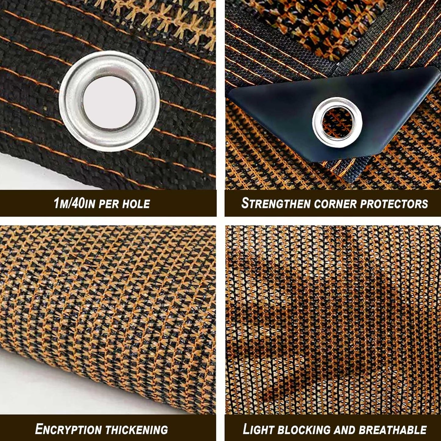 80% Shade Cloth, Durable Mesh Tarp with Grommets, Garden Sunblock Shade Cloth Shading Antifreezing for Plants Cover, Greenhouse, Barns Kennel, Patio, Tomatoes