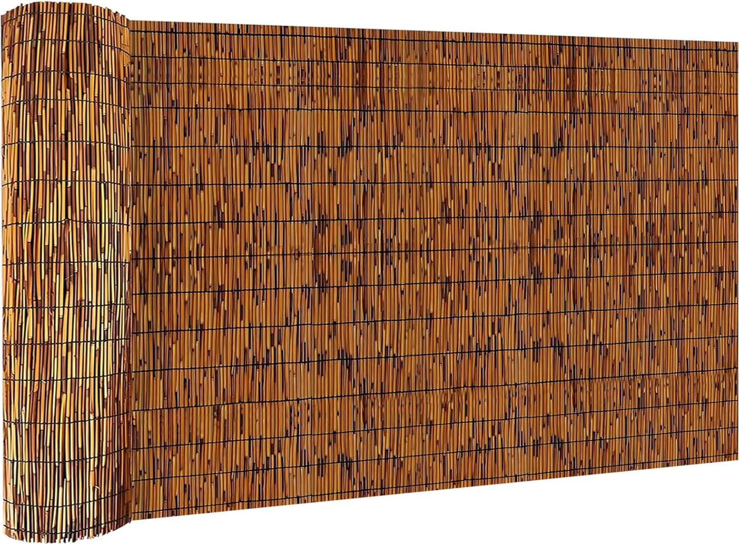 Natural Reed Fencing Rolls, Decorative Bamboo Fencing 4 ft High Roll Reed Screen Curtain, Natural Reed Bamboo Fencing for Outdoor Balcony Patio Garden Backyard (Light Russet), LWZLTH7