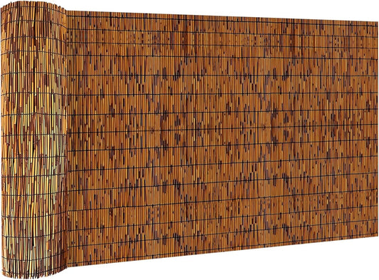 Bamboo Privacy Fence, Light Russet Bamboo Reed Fencing 6ft High, Decorative Reed Rolls Privacy Screens for Patio Garden Balcony Backyard Outdoor, 6 x 6 FT
