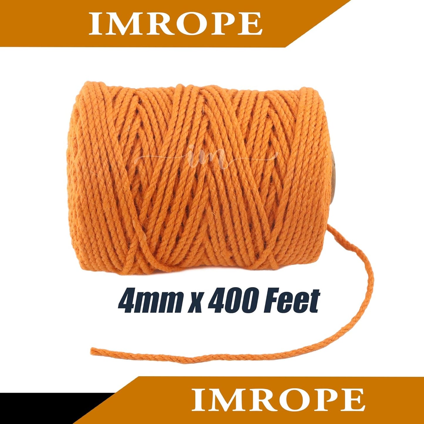 4mm x 400 Feet Orange Jute Rope, Twine for Gardening Tomato Climbing Plant Tie Floristry Crafts Gift Wrapping Packing Decor