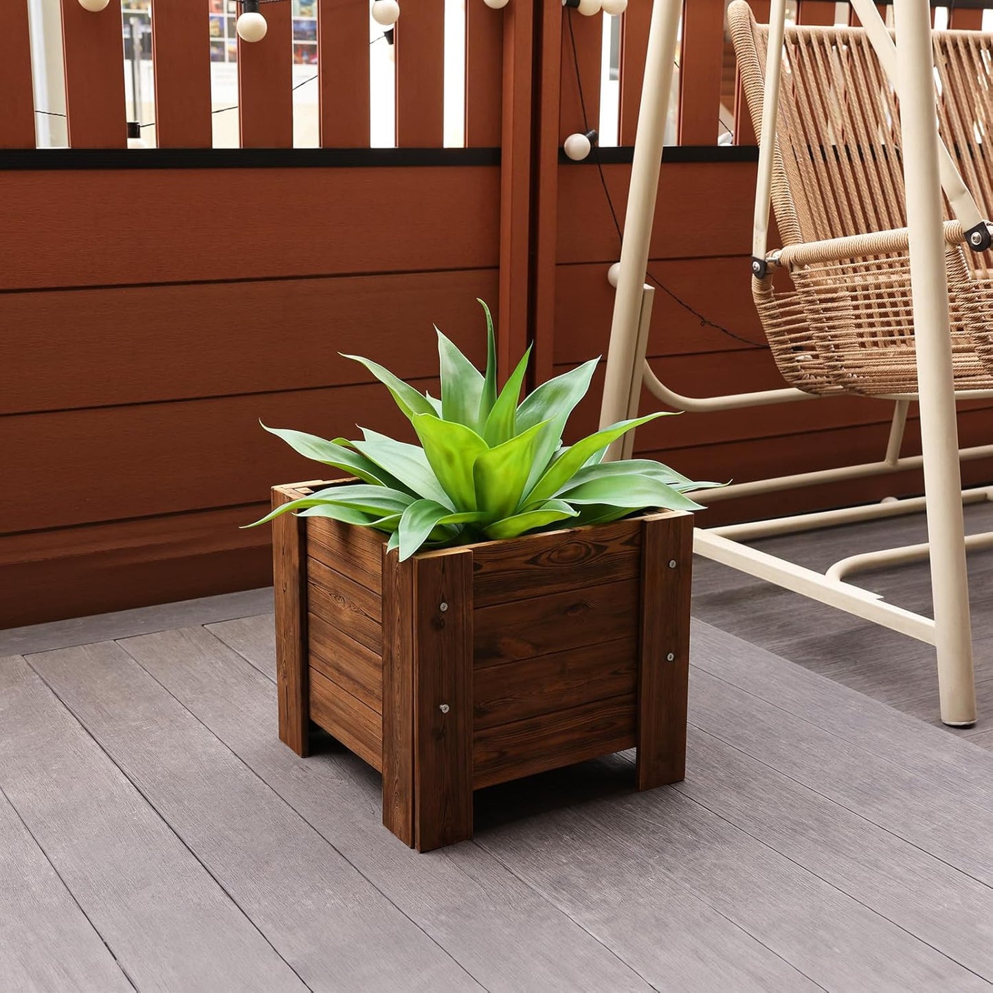 Artificial Plants Outdoor,UV-Resistant Fake Agave Succulent Plant 23 Inch Medium Size Faux Succulents Stems for Indoor Realistic & Natural Home Decor Plants for Office Housewarming