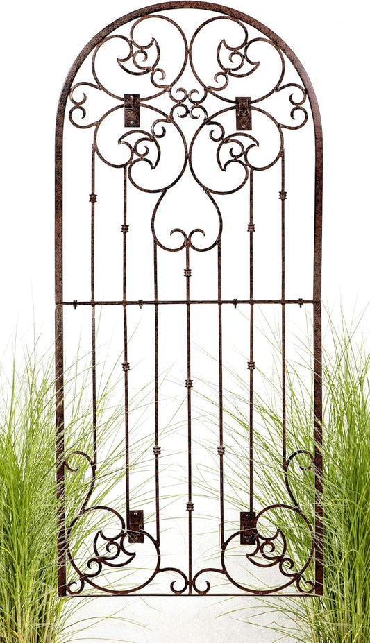 H Potter Wall Trellis Indoor Outdoor Wrought Iron Heavy Scroll Metal Decoration Large with Set of 4 Mounting Brackets