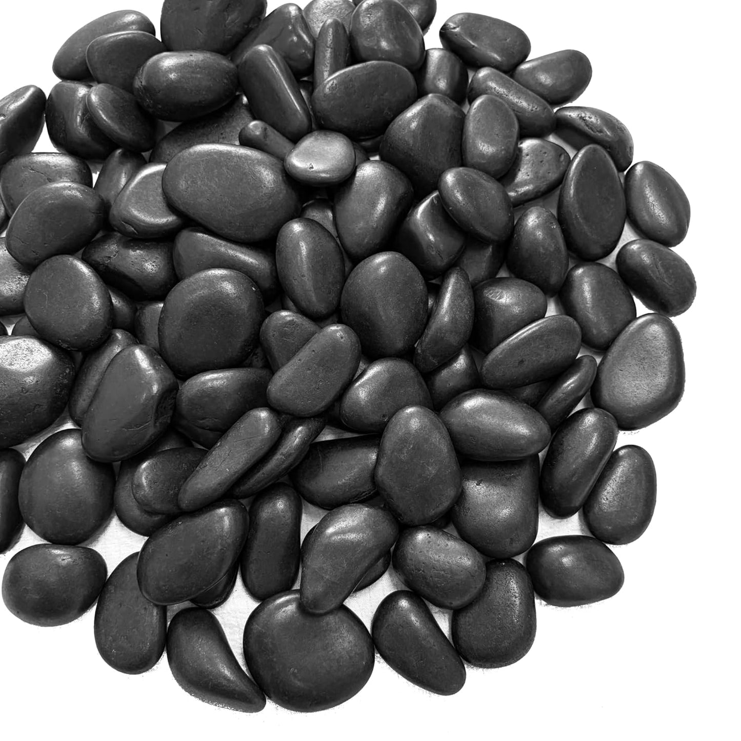 2lbs Black Natural Decorative River Rocks– 1-2 Inch Polished Pebbles for Garden Landscaping, Indoor Home Décor, Outdoor Paving, Gravel Filler for Fish Tank, Stone for Painting