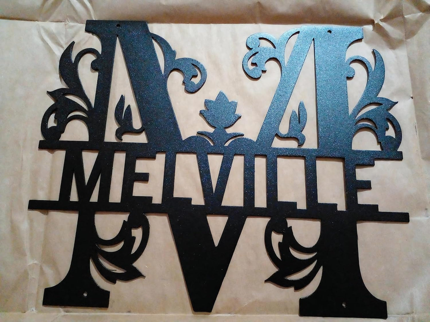 Personalized Metal Name Signs, Split Letter Monogram Wall Decor, Custom Last Name Sign, Family Name Sign for Outdoor, Personalized Wedding Gift, Garden Decor, Metal Wall Art, Housewarming Gift (MonogramDesign_4)