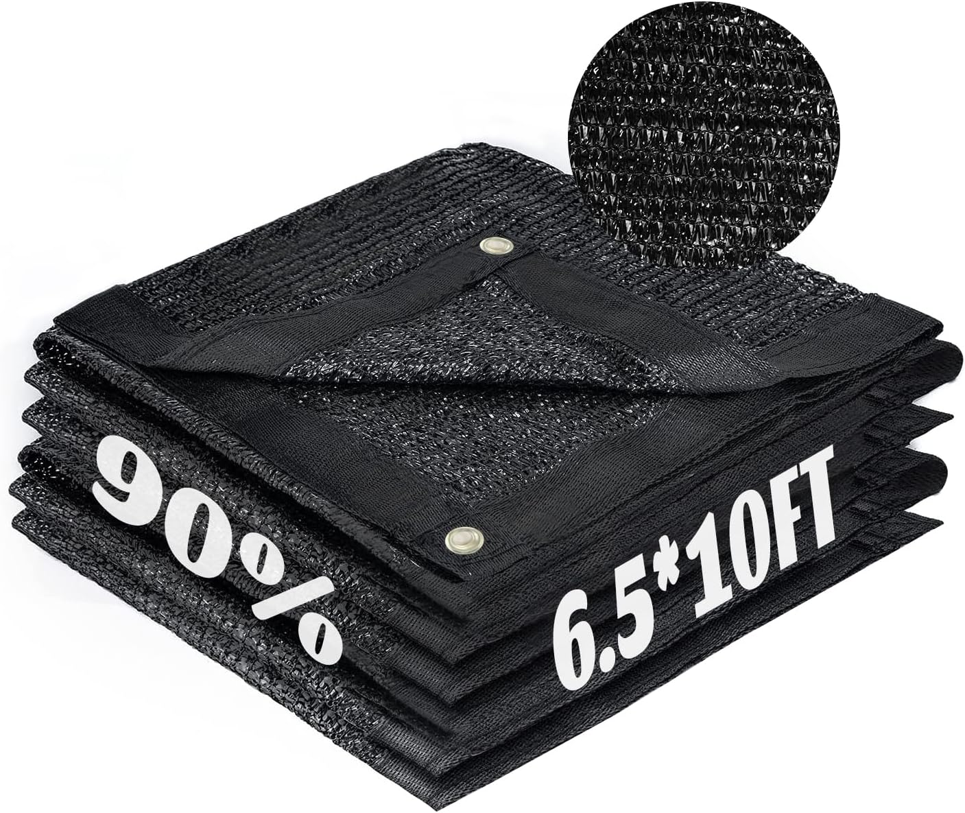 Cool Area 90% Sun Shade Cloth Mesh Tarp with Grommets for Plant Cover 6.5x10ft Patio Canopy Garden Pergola Blackhouse Car Barn Kennel Black